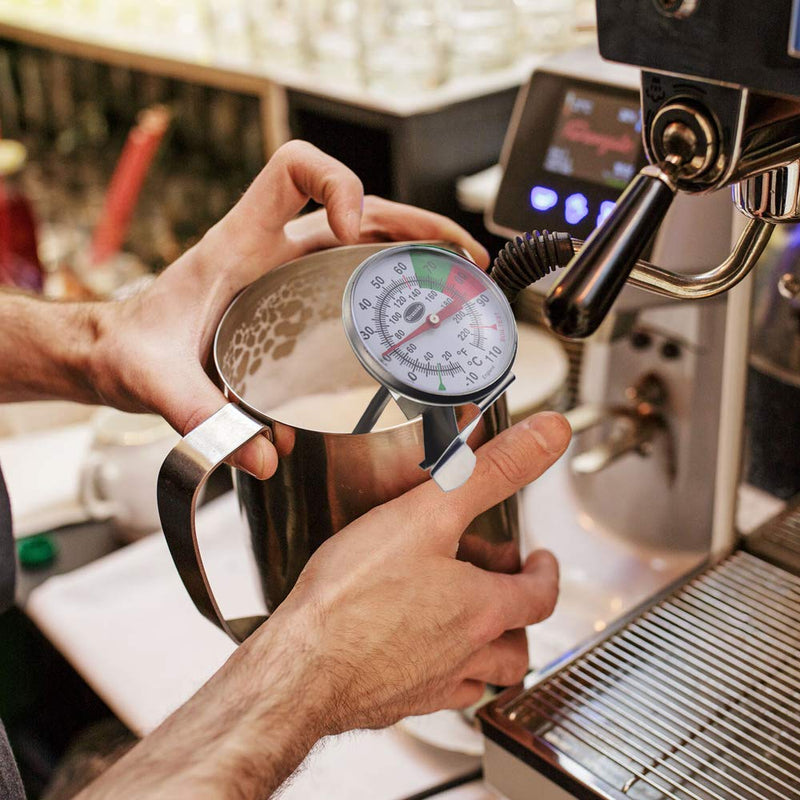 [Australia - AusPower] - Brannan Frothy Milk Thermometer for Steaming Milk with 125 mm Stainless Steel Probe and Clip Barista Coffee Great for Frothing 