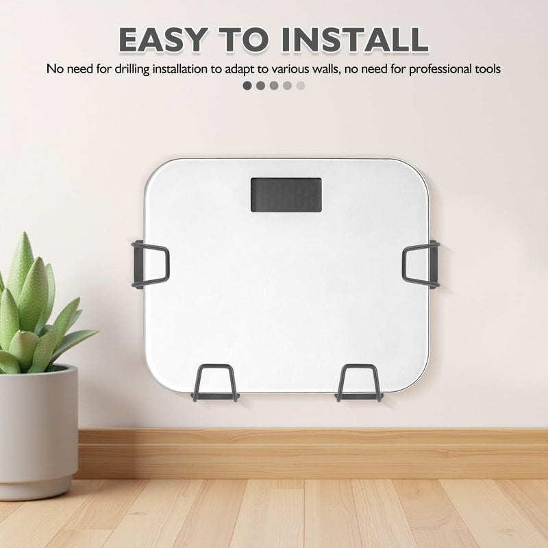 Set of 4 Weight Scale Wall Brackets - Adjustable Bracket for Body Fat and Digital Scales - Universal Wall Mount for Home Gym, Bathroom and Kitchen