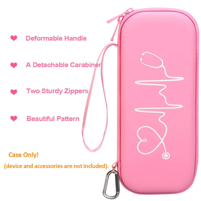 [Australia - AusPower] - BOVKE Stethoscope Case fits 3M Littmann Cardiology IV Diagnostic, Classic III Monitoring Stethoscope, Lightweight II S.E, MDF Acoustica Stethoscope Holder with Pocket for Nurse Accessories, Pearl Pink Pu Leather_Pearl Pink 