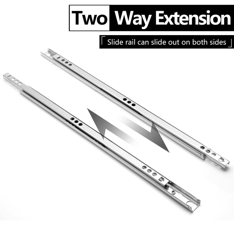 [Australia - AusPower] - 12 Inch Drawer Slides, Metal Drawer Slide Small Drawer Rails Ball Bearing Two Way Slide Track Rail Pack of 2 (0.7" Wide) 12" - 2PCS Style 1 