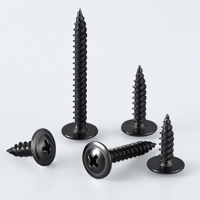 [Australia - AusPower] - (250 pcs)#8×1" Black Truss Head Wood Screws Quick Metal Self Tapping Zinc Oxide #8×1" 