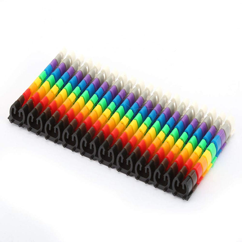 Wire Number Labels, Clip on Wire Markers, Colorful Cable Numbering Marker for Data Center Cable Management, Studio Patch Bays(100PCS KCM-2.5MM) 100PCS KCM-2.5MM