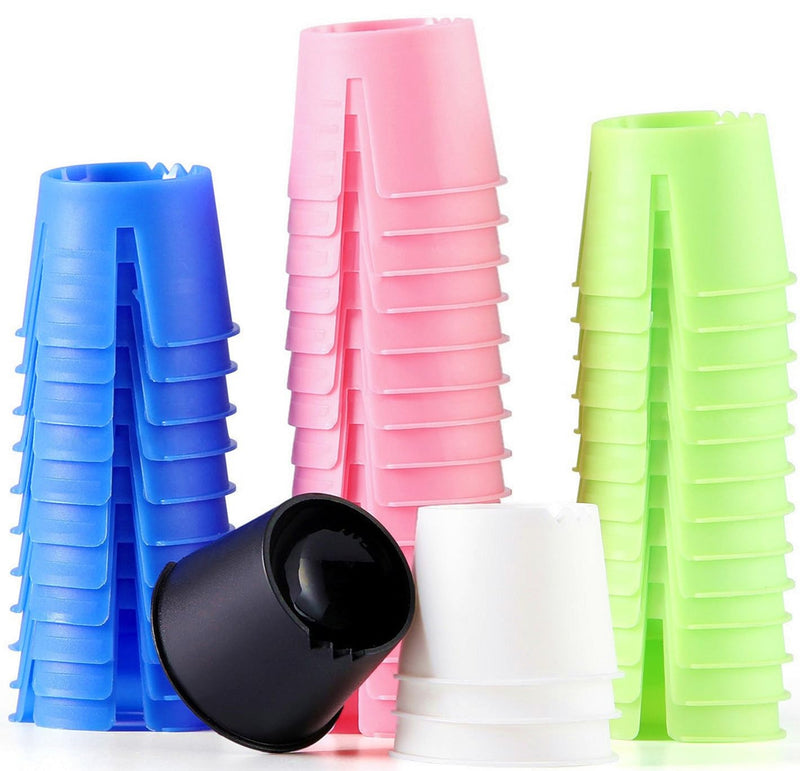 [Australia - AusPower] - JMU Disposable Dappen Dish Dental 100pcs Plastic Dappen Dish, Mini Small Mixing Cups, Assorted Colors 