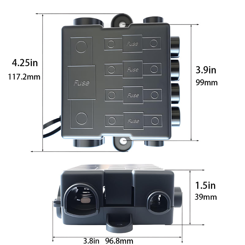 Fuse Holder Power Distribution Block for Midi Fuse, 12V/36V Systems FUSE BOX +ANM