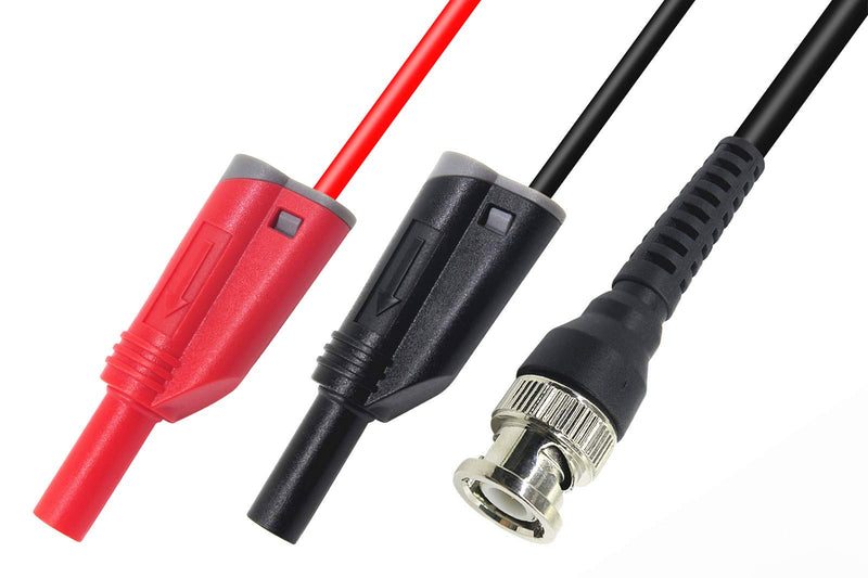 [Australia - AusPower] - & Analysis Instruments Digital Multimeters & Oscilloscopes - BNC Q9 to Dual 4mm Stackable Shrouded Banana Plug with Test Leads Probe Cable 100CM 