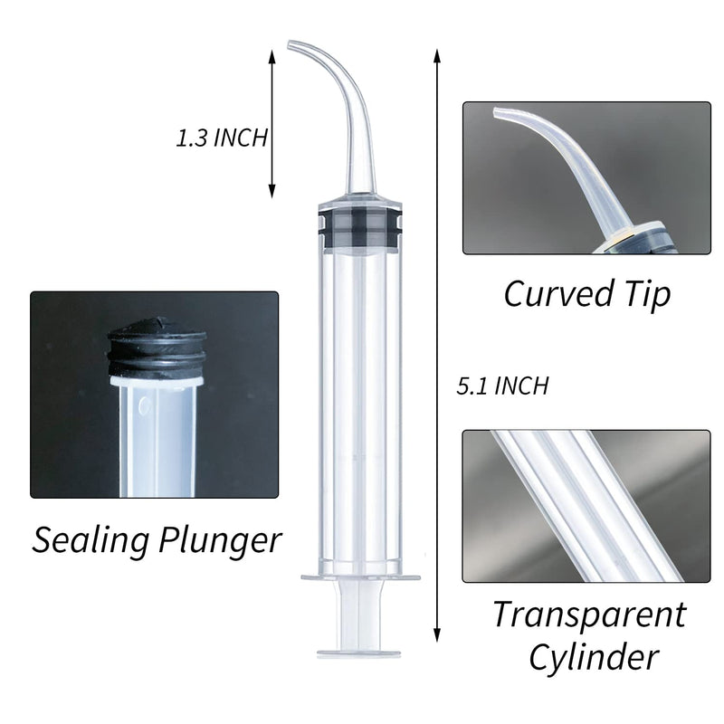 [Australia - AusPower] - Wisdom Teeth Syringe, 50 Pack Dental Irrigation Curved Syringes for Dental Care Liquid Oral Tonsil Stone TMJ Chin Pain Relief Recovery Dentist Implant Clean Feeding Water 