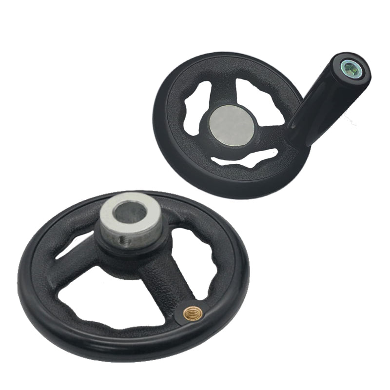 [Australia - AusPower] - 0.47x4inch Diameter Round Hand Wheel with Revolving Handle for Mill Drillpress Crank Lathe 