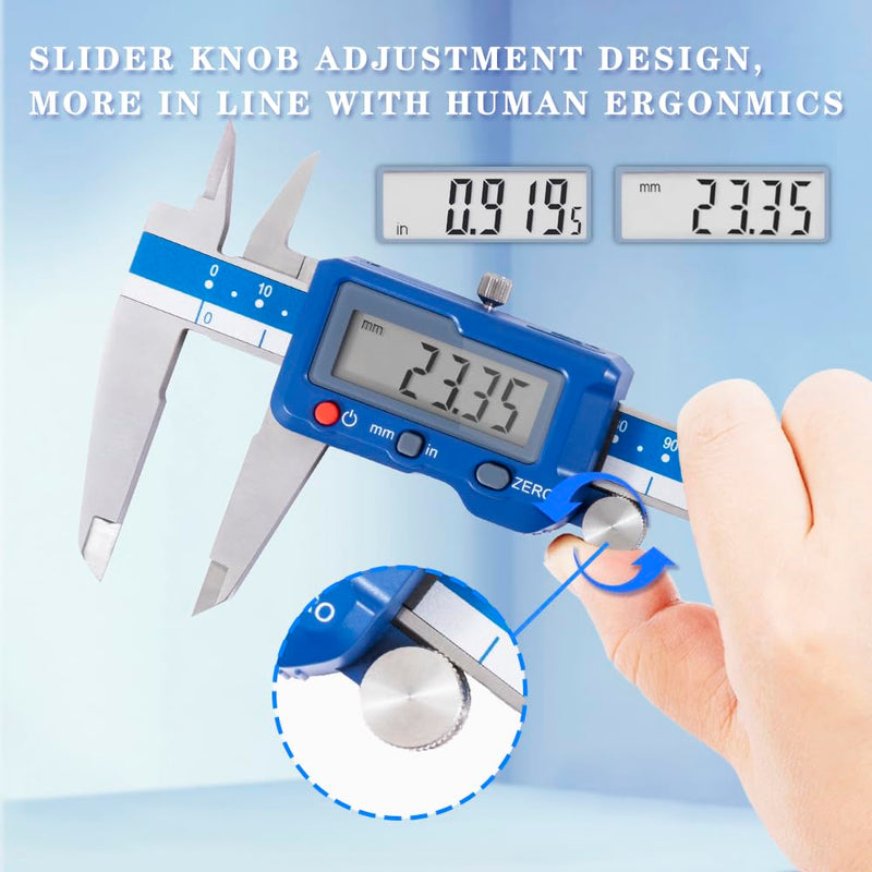 [Australia - AusPower] - Dasqua 8”/200mm Digital Caliper, Stainless Steel Precision Measuring Tool with Advanced Dual Chip, Large LCD, Resolution 0.0005”/0.01mm, Accuracy ±0.001”/0.02mm 