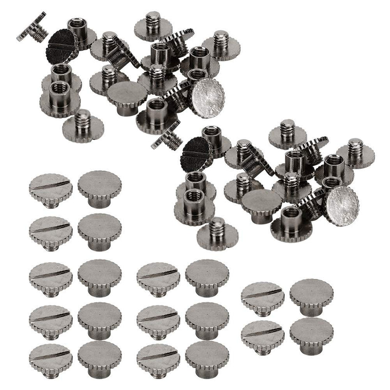 [Australia - AusPower] - 30 Set Book Rivets Metal Leather Rivets Knurling Flat Brass Screw Post Chicago Screws Binding Button Tack 9.5x4mm Nail + 4mm Screw(Black) 