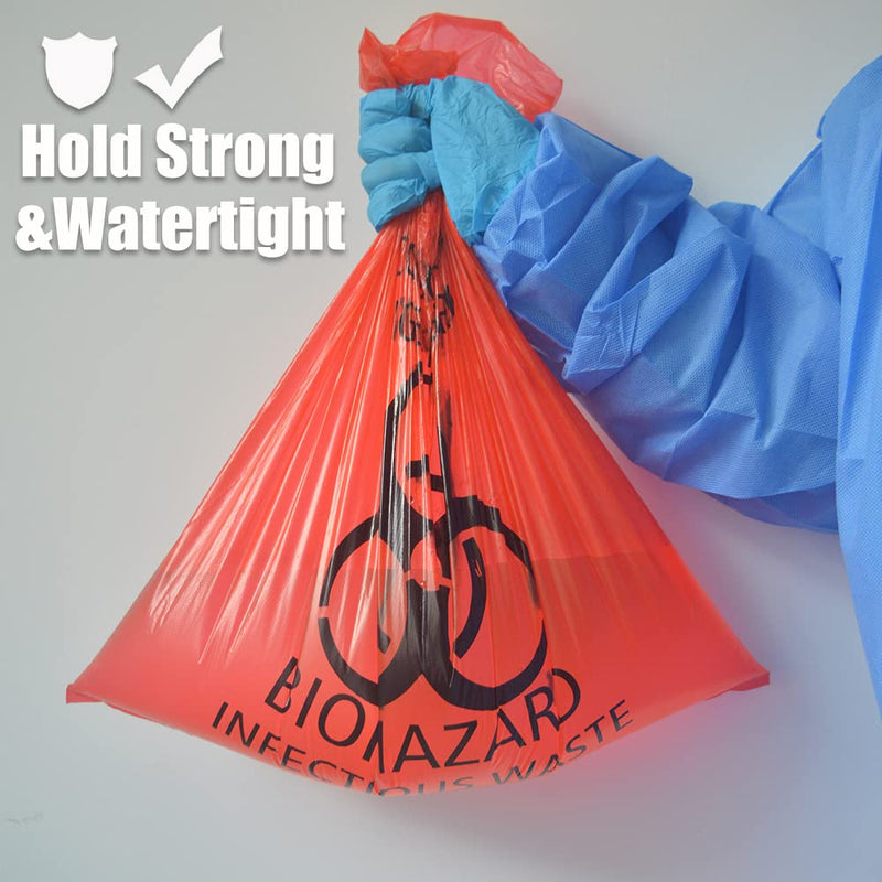 [Australia - AusPower] - Red Biohazard Waste Bags,20pcs 16.5x20in/42x51cm Medical Action Infectious Waste Bag With Hazard Symbol Disposable Hazardous 1 Count (Pack of 20) 