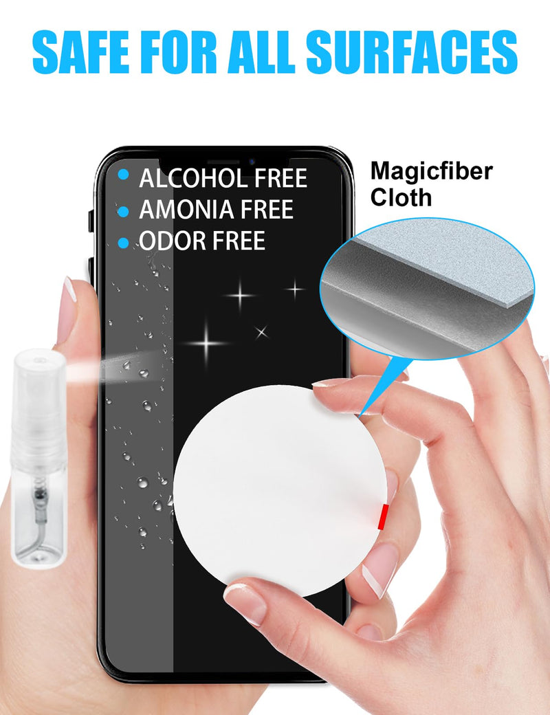 [Australia - AusPower] - Tounee Keyboard Cleaner Kit, Electronics Cleaning Kit with Retractable Big Brush, Portable, 20 in 1 Multi-Tool Kit for Phones, Tablet, Computer, PC Monitor,TV Camera Lens with 2.5ml Mist Spray (White) White 