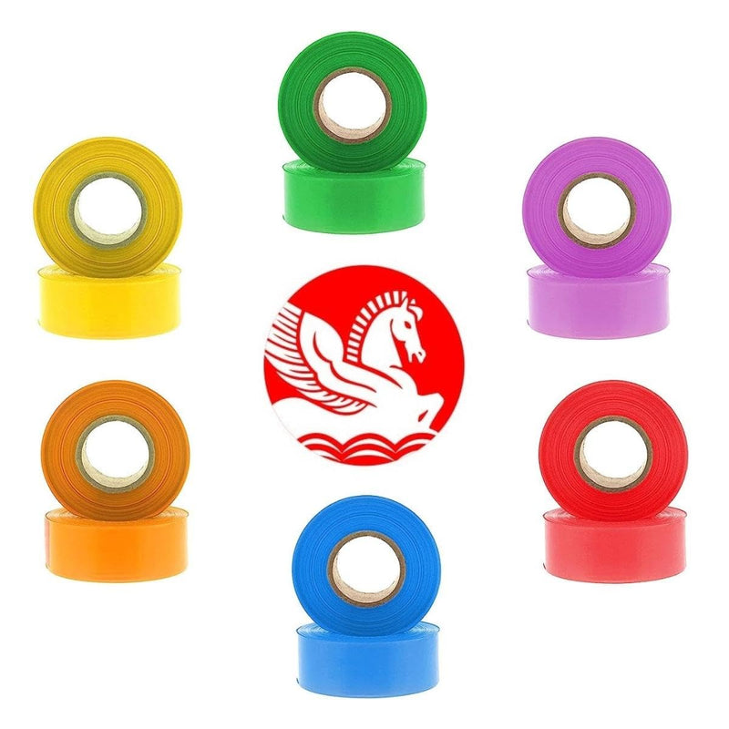 SINGHAL 5 Pack Red Flagging Tape, 1" x 750 ft Length – Highly Visible Survey Tape for Marking & Barricading | Non-Adhesive Trail & Tree Marking Tape