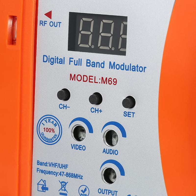 [Australia - AusPower] - Modulator RF Converter, Weytoll Compact RF Modulator, Audio Video TV Converter, Demodulator Adapter w/Antenna in/Out & Channel Switch RHF UHF Signal Amplifier AC120V 