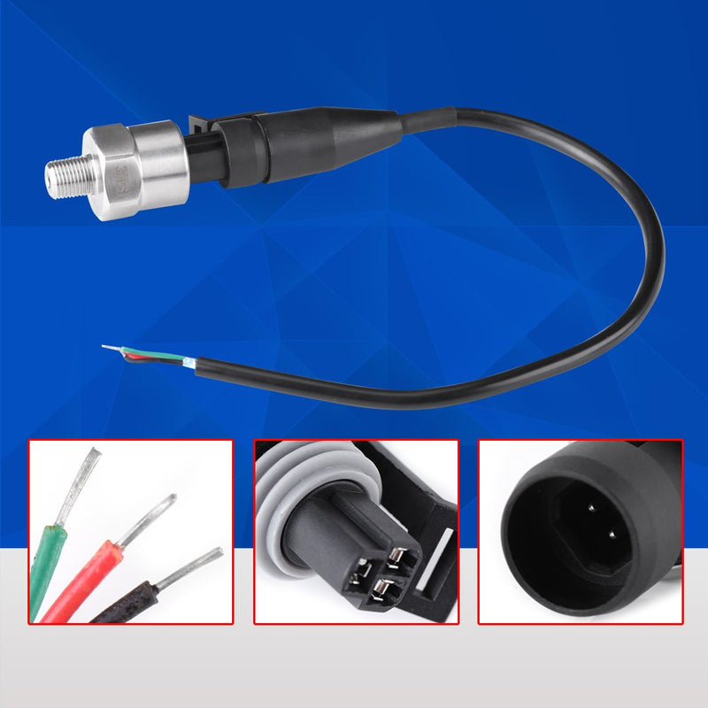 [Australia - AusPower] - Pressure Transducer Sender 1/8" NPT Thread Stainless Steel Pressure Sensor for Oil Fuel Air Water(300PSI) 