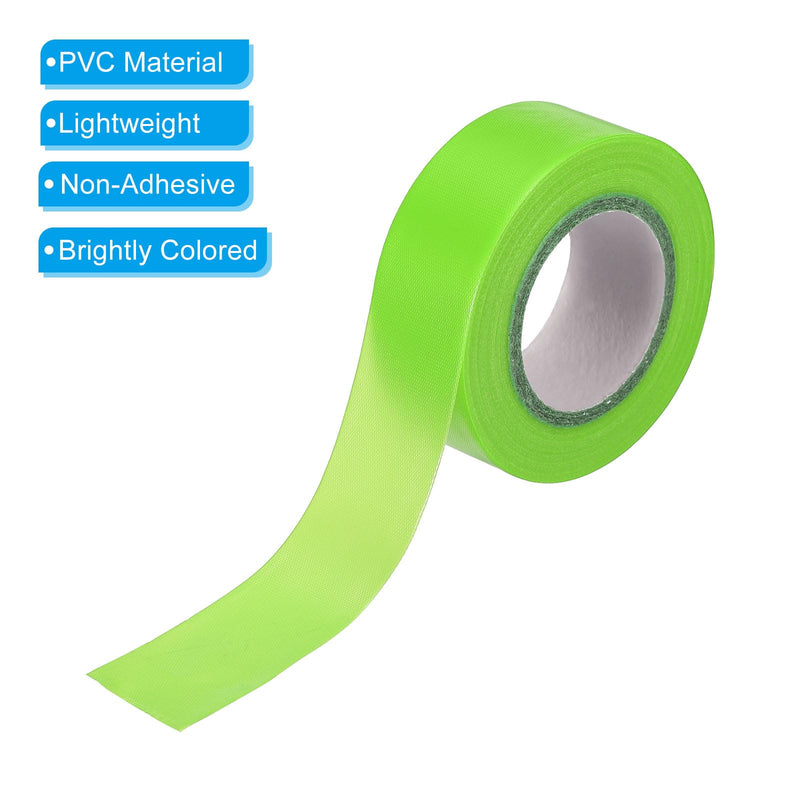 PATIKIL Flagging Tape 1" x98', 4 Pack PVC Non-Adhesive Neon Marking Tape for Tree Survey Boundaries Outdoor Trail, Green 1"x98'