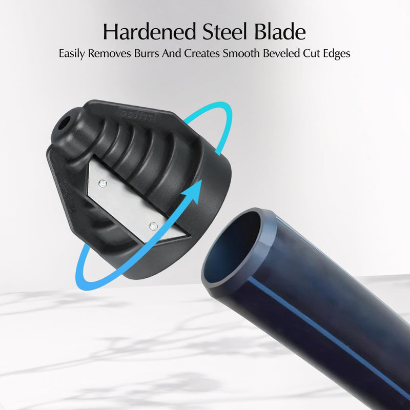 [Australia - AusPower] - LgowithU Plastic Pipe Chamfer Tool, Pipe Deburring Tool for 20, 25, 32, 40, 50, 63 mm Plastic Pipes, Pipe Deburrer, Deburring Tool for PVC, PP, PE Pipes, with Drill Connection for Hand Drill 