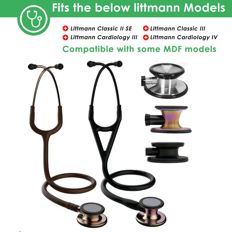 [Australia - AusPower] - 8Pcs 3 Sizes(S/M/L) Littmann Stethoscope Replacement Ear Tips Pieces Diaphragm, Littmann Stethoscope Accessories Repair Kit Ear Bud Plug Cover Large Medium Small Stethoscope Diaphragm Drum Spare Parts 