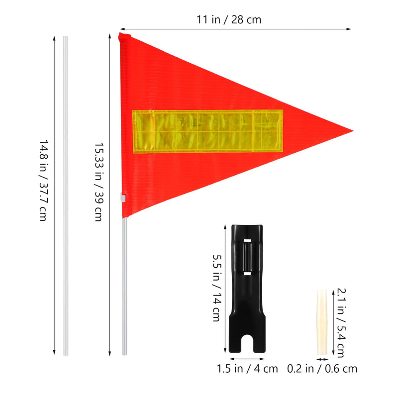 [Australia - AusPower] - Yardwe Bike Safety Flag with Pole, 2 Set Adjustable Height Bike Flags Waterproof Orange Safety Flag with Reflective Strip 