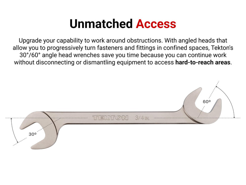TEKTON 1-3/16 Inch Angle Head Open End Wrench | WAE83230 | Made in USA