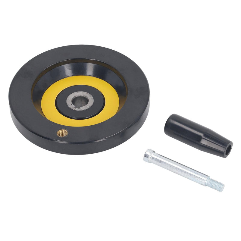 [Australia - AusPower] - Walfront Lathe Milling Handwheel Round Handwheel with Revolving Handle Hand Wheel Table Saw Handwheel 14mm Center Hole 125mm Outer Diameter 