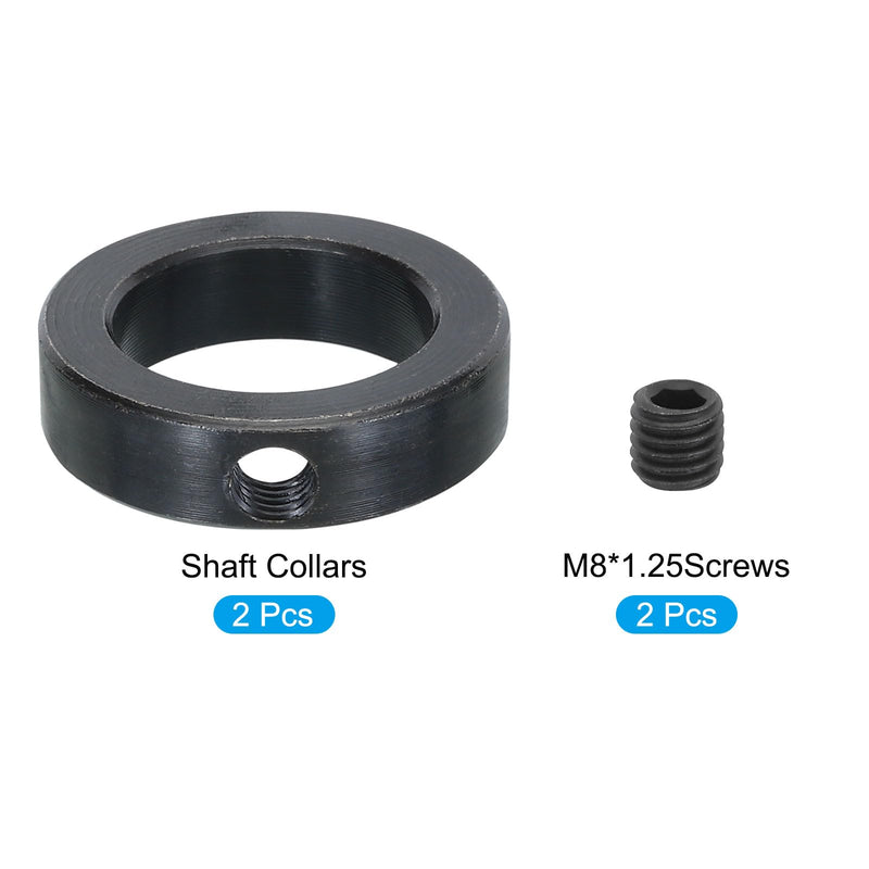 [Australia - AusPower] - MECCANIXITY Shaft Collar 1 Inch Bore Carbon Steel Set Screw Style Clamping Collars Black 2 Pcs 