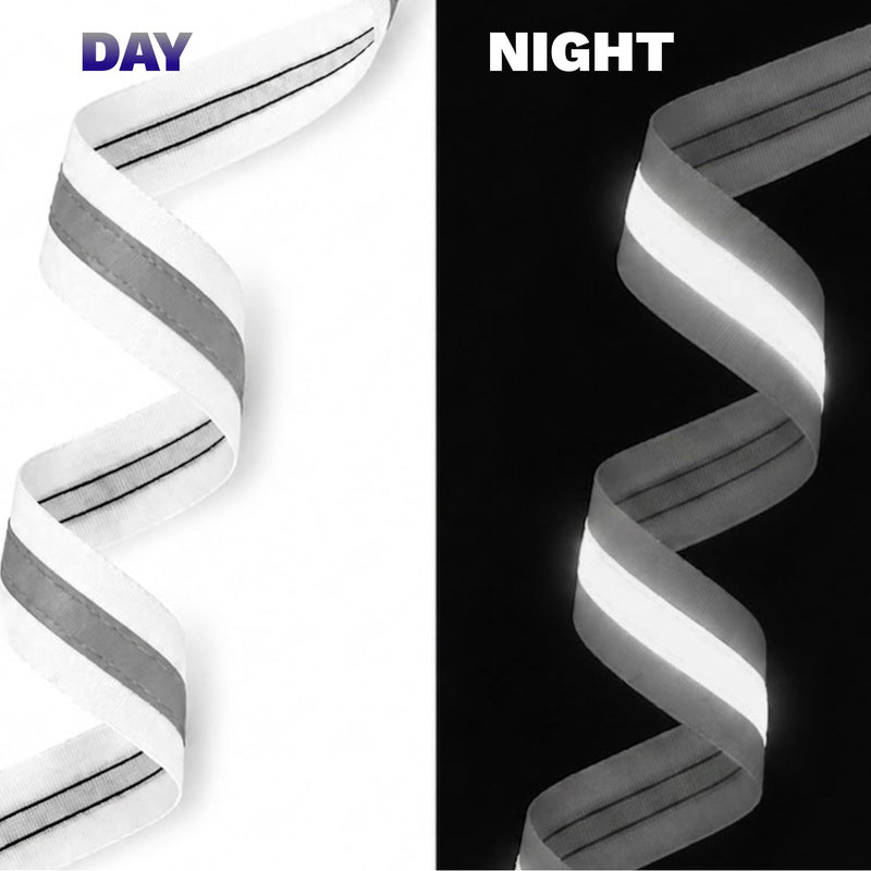 Reflective Tape for Clothing White 2'' x 16 ft High Visibility Sew On Safety Fabric Material Silver Warning Fluorescent Ribbon Ideal for Belt Jacket Pants Shoes Bags Clothes Raincoats Decor DIY