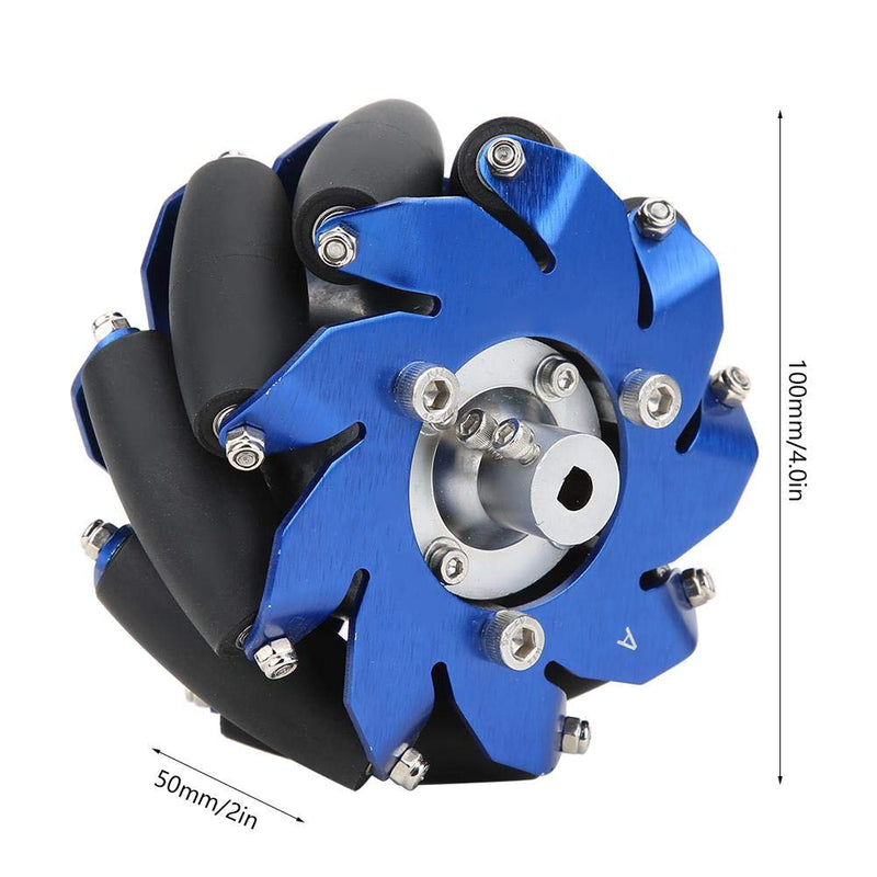 [Australia - AusPower] - 4in Mecanum Wheel Aluminum Right Wheel,45 Degree Omnidirectional Wheel Robot Drive Wheel Industrial Robot Parts, Single Wheel Load 30KG 