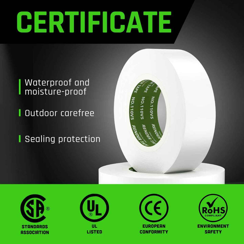 10-Pack White Electrical Tape Waterproof, 3/4 in x 66ft, Industrial Grade UL/CSA Listed High Temp Electrical Tape Electric Super Vinyl