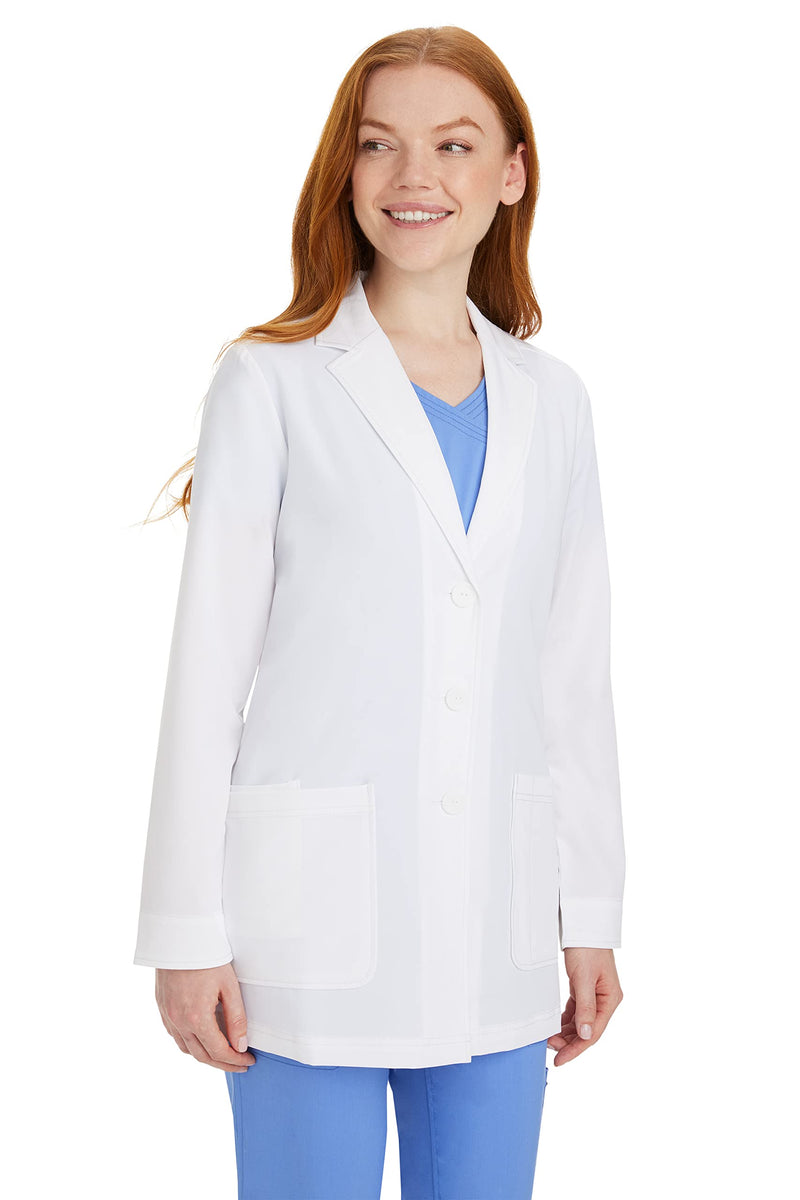 Healing Hands Lab Coat Women 3 Pocket Full Sleeve Mid-Length 5053 Faith The Coat Minimalist Collection White Medium