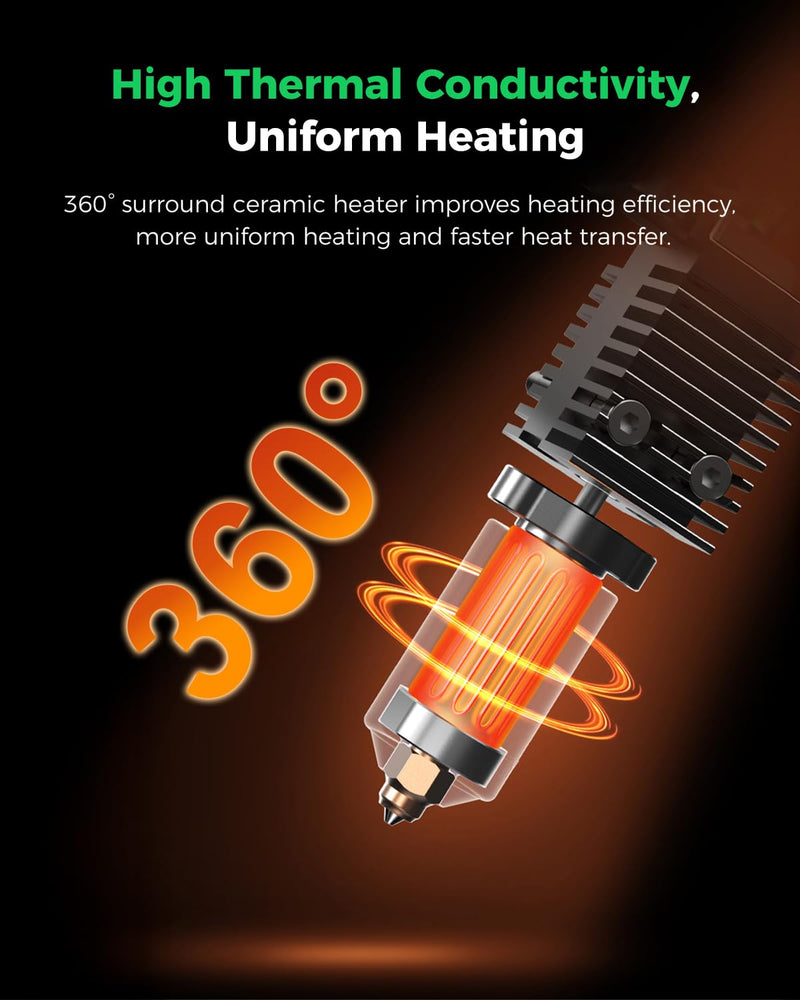 Creality Official K2 Ceramic Heating Block Hotend Kit, with Quick-swap Nozzle Kit, Supports 300°C High Temperature, All-Metal Integrated Design Extruder Hotend Kit for 3D Printers K2 Combo For K2