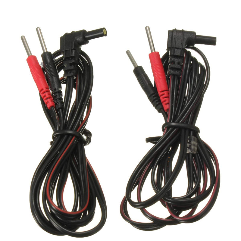2 x 120 cm TENS Electrode Lead Wires Jack Plug Pin Connector Pack, Flexible Cable for TENS EMS Massage Devices, Replacement Connection Cable for Electrotherapy Instruments