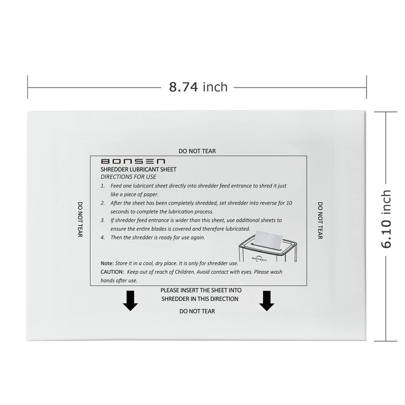 [Australia - AusPower] - BONSEN Paper Shredder Sharpening & Lubricant Sheets-Pack of 50 