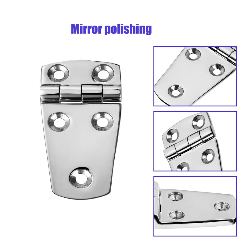 Marine Boat Hatch Hinges Stainless Steel, 3 inch x 1.5 inches(76 x 38mm) 5 Holes, No Noise, Heavy Duty 316 Stainless Steel with Screws (4 PCS) 3 x 1.5 inch（4 Pieces）