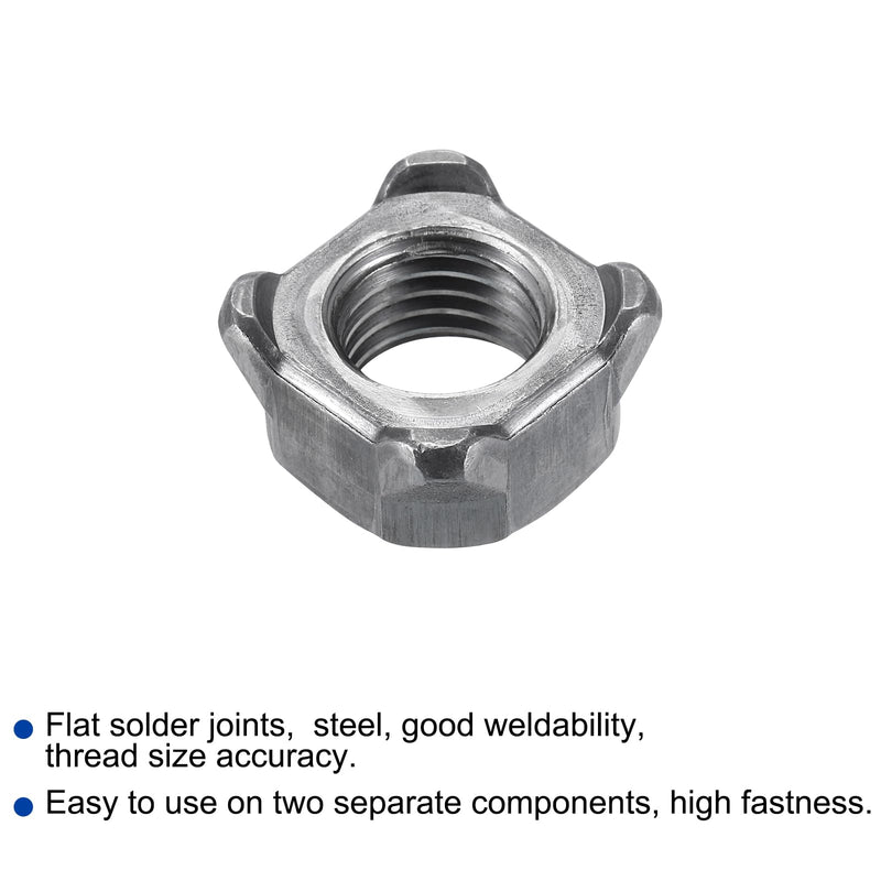 [Australia - AusPower] - uxcell Weld Nuts, M16 Square UNC Carbon Steel Machine Screw Gray 20Pcs 