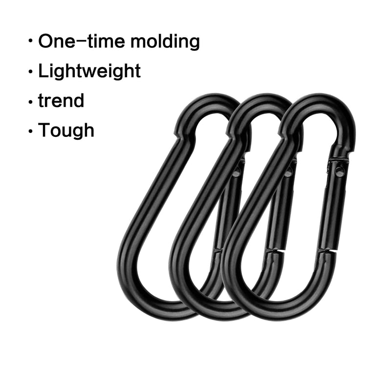 [Australia - AusPower] - M4 Spring Snap Hook Carabiner Clip 1.57 Inch Heavy Duty Snap Hooks Quick Link for Camping, Hiking, Outdoor and Bird Feeders & Dog Leash (20 Pcs), Black 