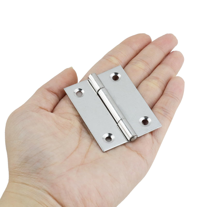 MY MIRONEY 40PCS Stainless Steel Folding Hinges 2 Inch Silver Cabinet Door Hinge Home Furniture Hardware Hinge for Wooden Box, Door and Window, DIY Projects 2"; Silver; 40PCS