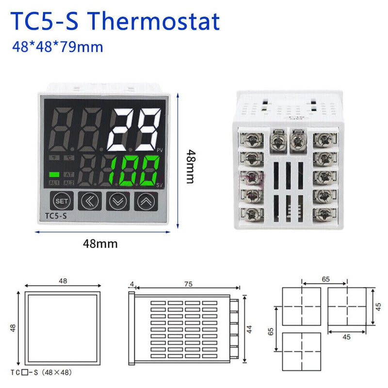 [Australia - AusPower] - AC100-240V Digital Temperature Controller 0~1370℃ Thermostat Relay Output 10A 