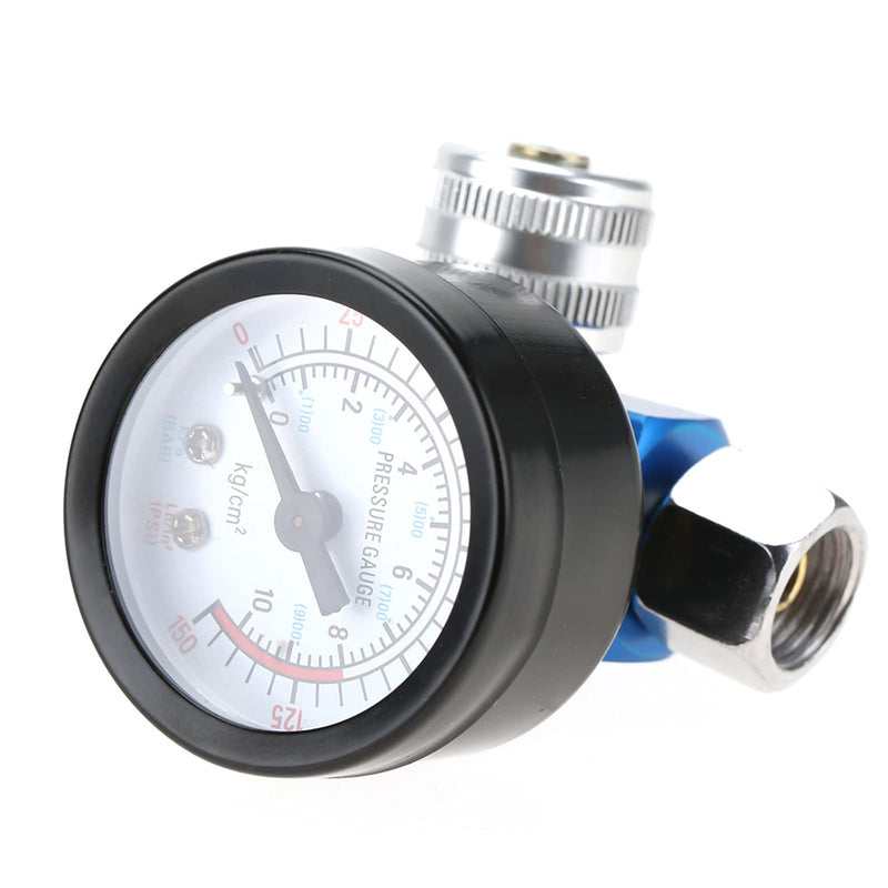 [Australia - AusPower] - Compressed Air Regulator Pressure Gauge, 1/4 Inch Air Pressure Regulator Pressure Gauge for Spray Painting Gun, Adjustable Range 0-10 Bar Pressure Regulator with Pressure Gauge (0-150 PSI) 