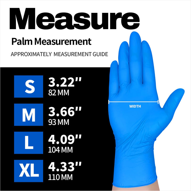 [Australia - AusPower] - Medical Nitrile Exam Gloves, 5 mil Chemo-Rated Powder-Free Food Safe Cleaning Disposable Glove Blue 100/1000Pcs Blue (Medium 100) 