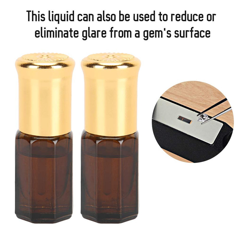 [Australia - AusPower] - ZJchao 2 Bottles Refractive Index Fluid Oil, 3ML Each 1.300-1.800 RI for Gem Refractometers, Jewelry Authenticity Identification Tool 