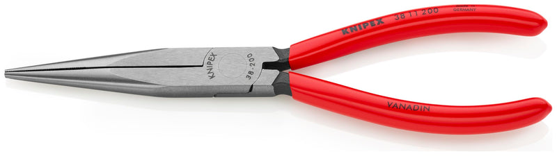 KNIPEX Tools - Long Nose Pliers Without Cutter (3811200) Red, 8 inches