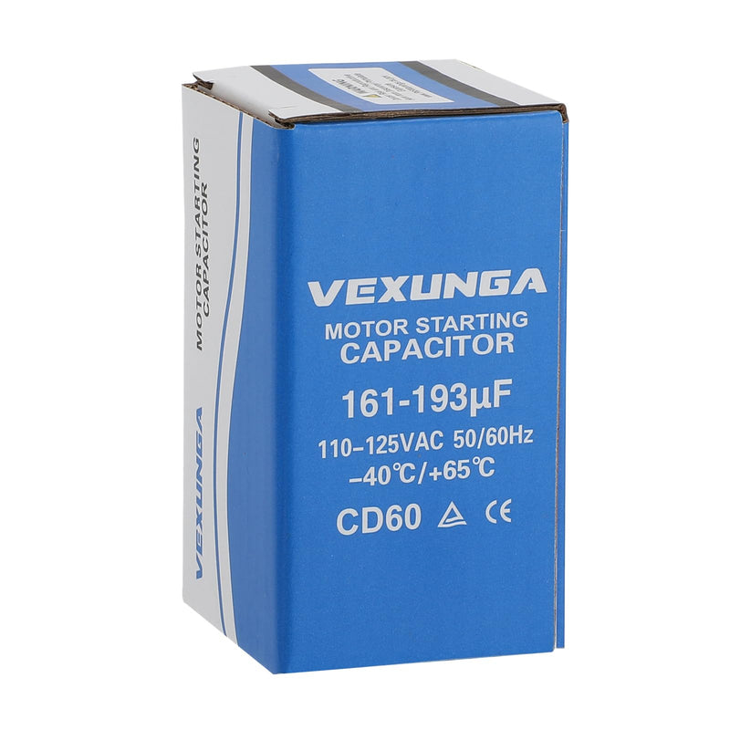 [Australia - AusPower] - 161-193 uF MFD 110-125 VAC 50/60 Hz Round Motor Start Capacitor CD60 Single Phase Capacitors for AC Motors Starting or Pool Pump or Well Pump 161-193 MFD 110-125V 