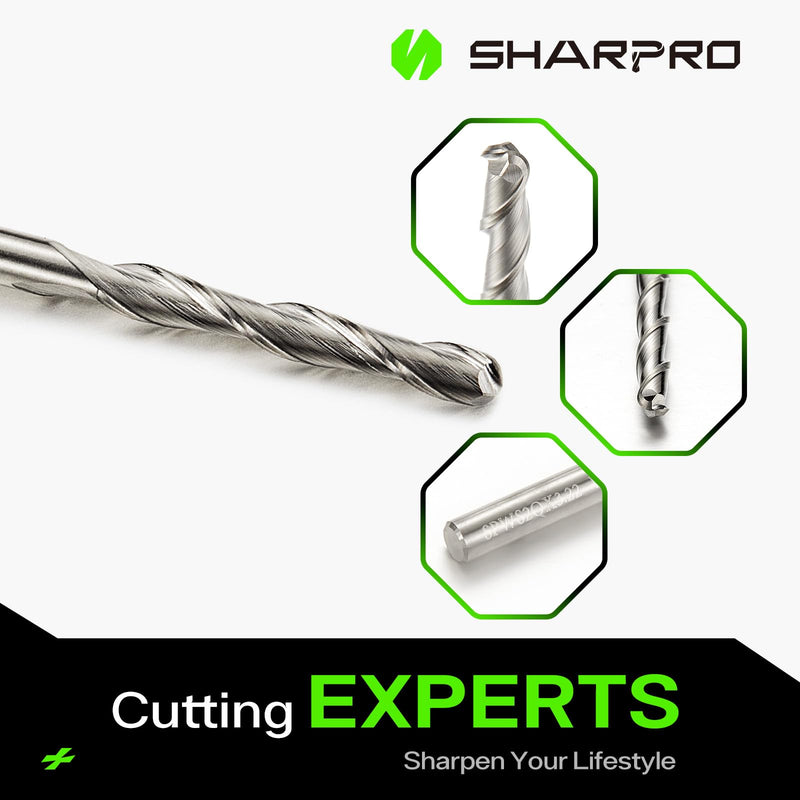 [Australia - AusPower] - Carbide Ball Nose CNC End Mill Bit 1/8 Inch Shank 1/8 Inch Cutting DIA. 22mm CL. 50mm OVL. Ball Nose CNC Router Bit, Ideal for Wood Cutting, Slot Mortise, Engraving 1/8 SHK 1/8 Dia 