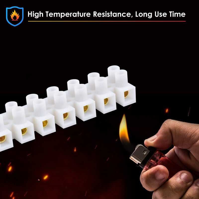 [Australia - AusPower] - ERKOON 10/20 Pack Terminal Block, 12-Position Dual Row Terminal Strip Screw Terminal Electric Barrier Block for Small Home Projects and Electrical 10Amp 360V (10) 