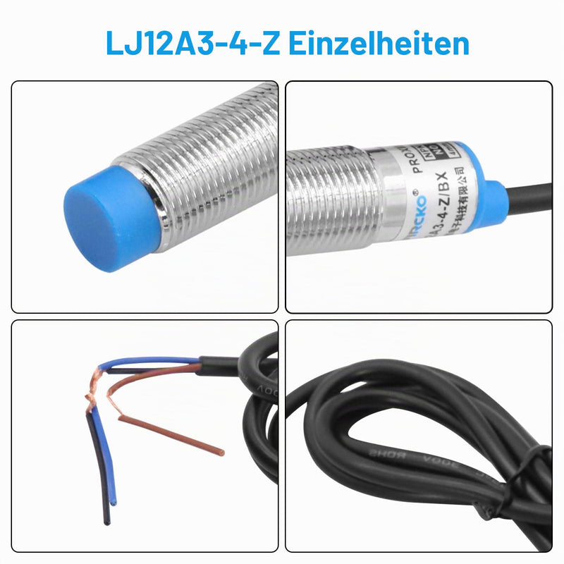 LJ12A3-4-Z BX Proximity Sensor RUIZHI Pack of 5 LJ12A3-4-Z Switch Sensor/Switch Inductive Metal Inductive NPN Normally Open 3-Core DC 6-36V Compatible with Arduino