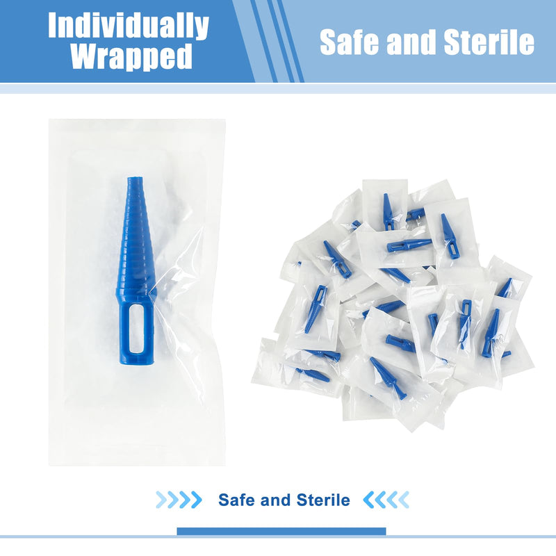 [Australia - AusPower] - 30 Sets Catheter Plugs Tube Tip Protector Cap Individually Package Catheter Adapter Catheter Supplies, Blue 