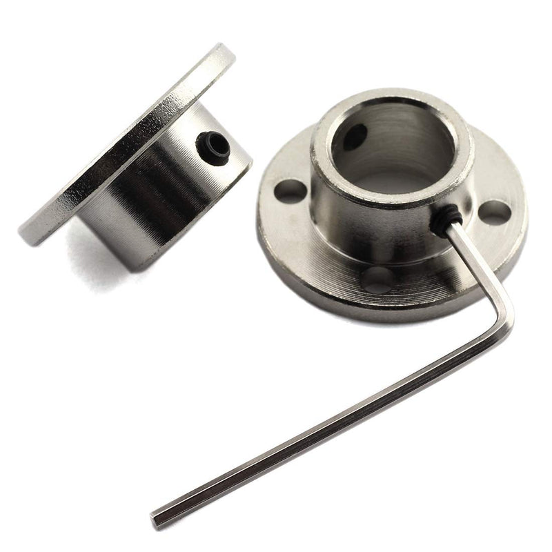 [Australia - AusPower] - 2pcs 14mm Flange Shaft Coupling High Hardness Metal Flanged Joint Guide Shaft Support Coupler for DIY Model Shaft Connection 