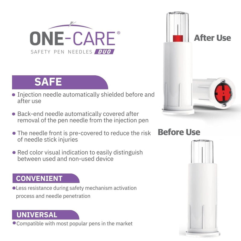 [Australia - AusPower] - ONE-CARE Duo Safety Pen Tips 30G x 3/16’’ (5mm), Dual Shield Protection, Universal Fit, Sterile, 100/bx 30G x 5mm 