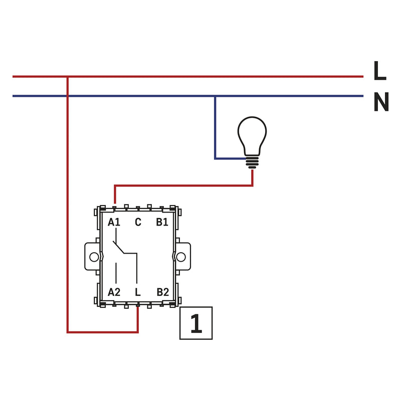 EMOS Toggle Switch in White (Gloss), Light Switch with One Rocker 250 V ~ / 10 AX, Plastic, without Flush-Mounted Box, Protection Class IP20 for Indoor Use, 8 x 8 x 5 cm