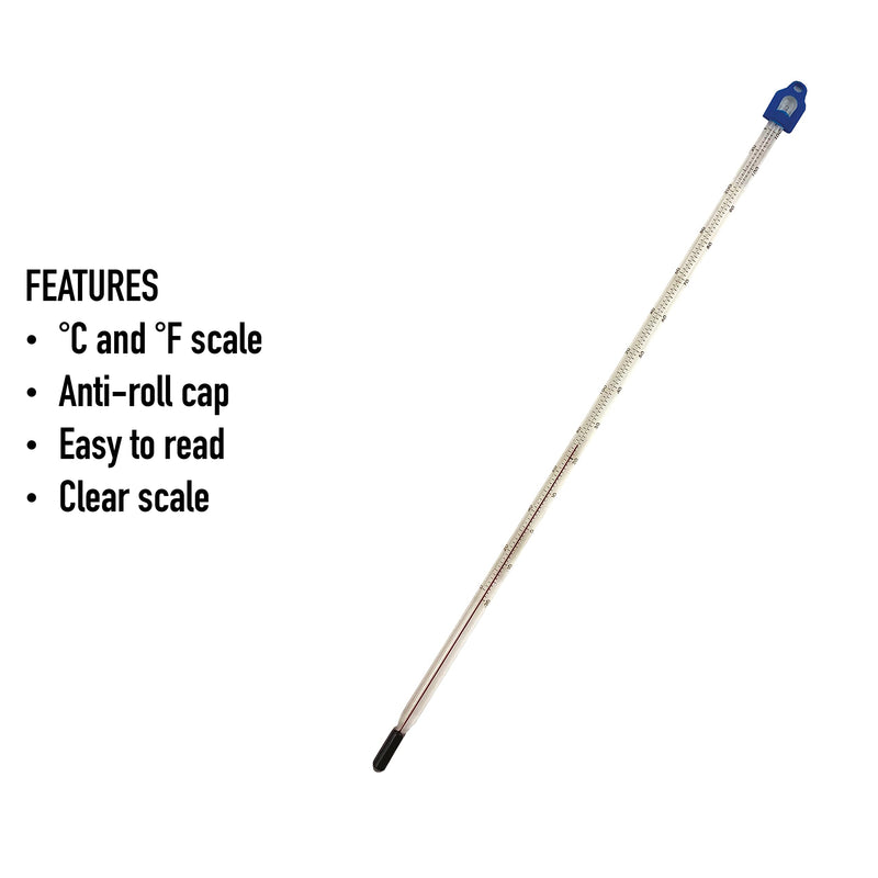 [Australia - AusPower] - Glass Thermometer -10 to +110 C&F 300mm Liquid in Glass Thermometer for Water and Liquids - Scientific Laboratory Grade Thermometer for Science Class Project Partial Immersion Thermometer 
